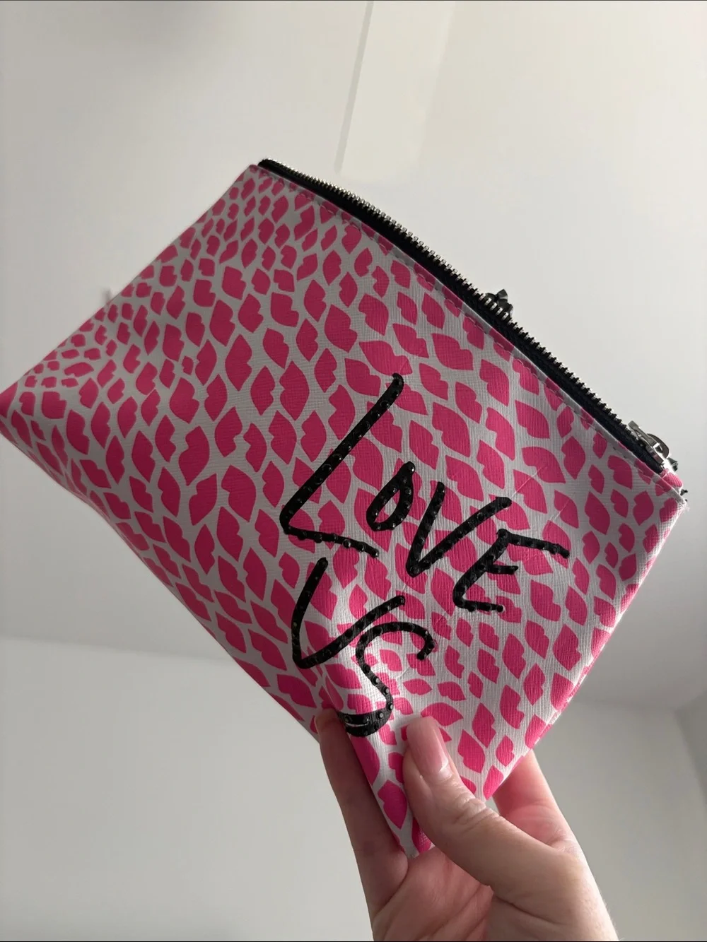 Victoria’s Secret pink neon love VS makeup bag